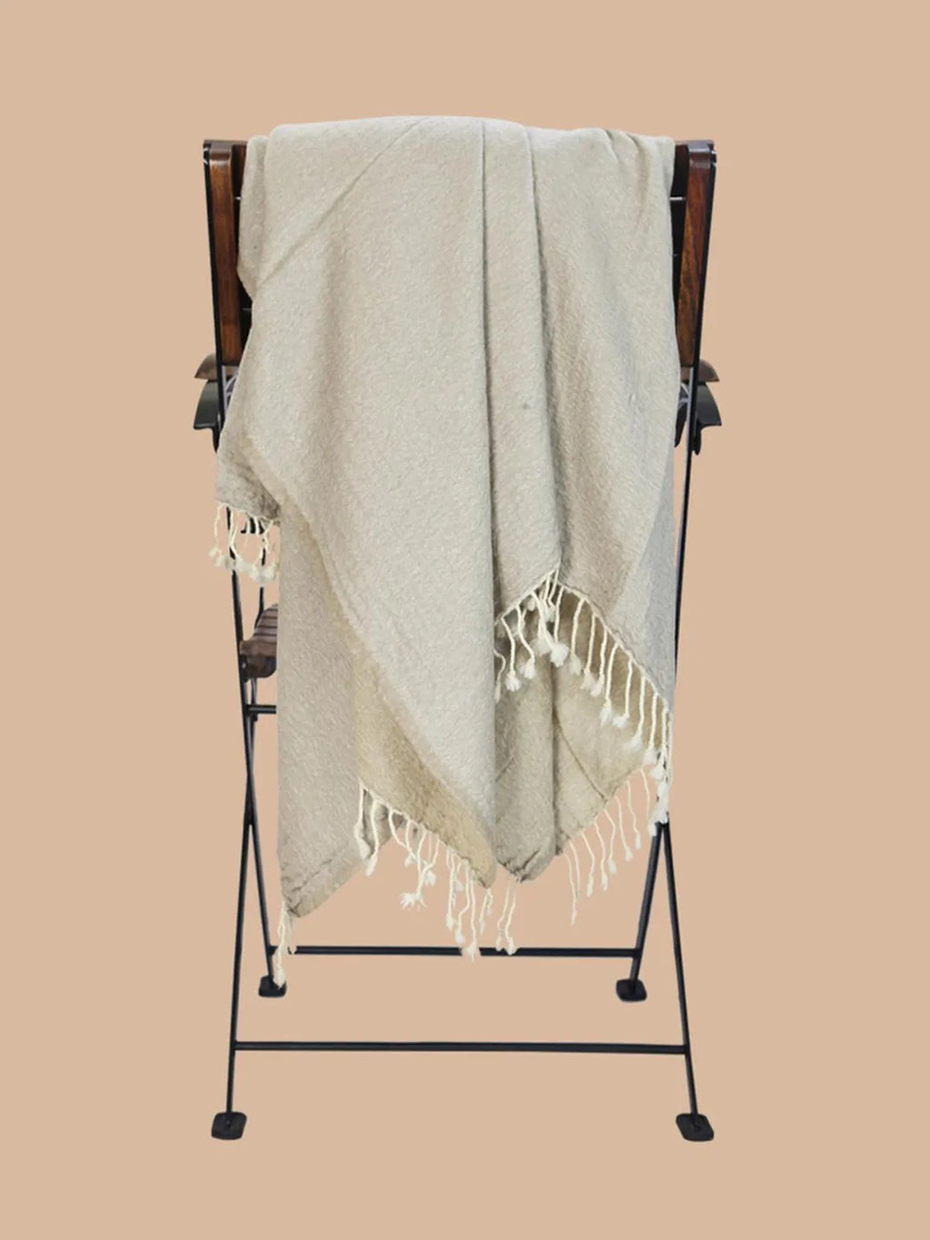 Cosy Throws Decorative Weave with Reversible Throw Pattern in Off- White
