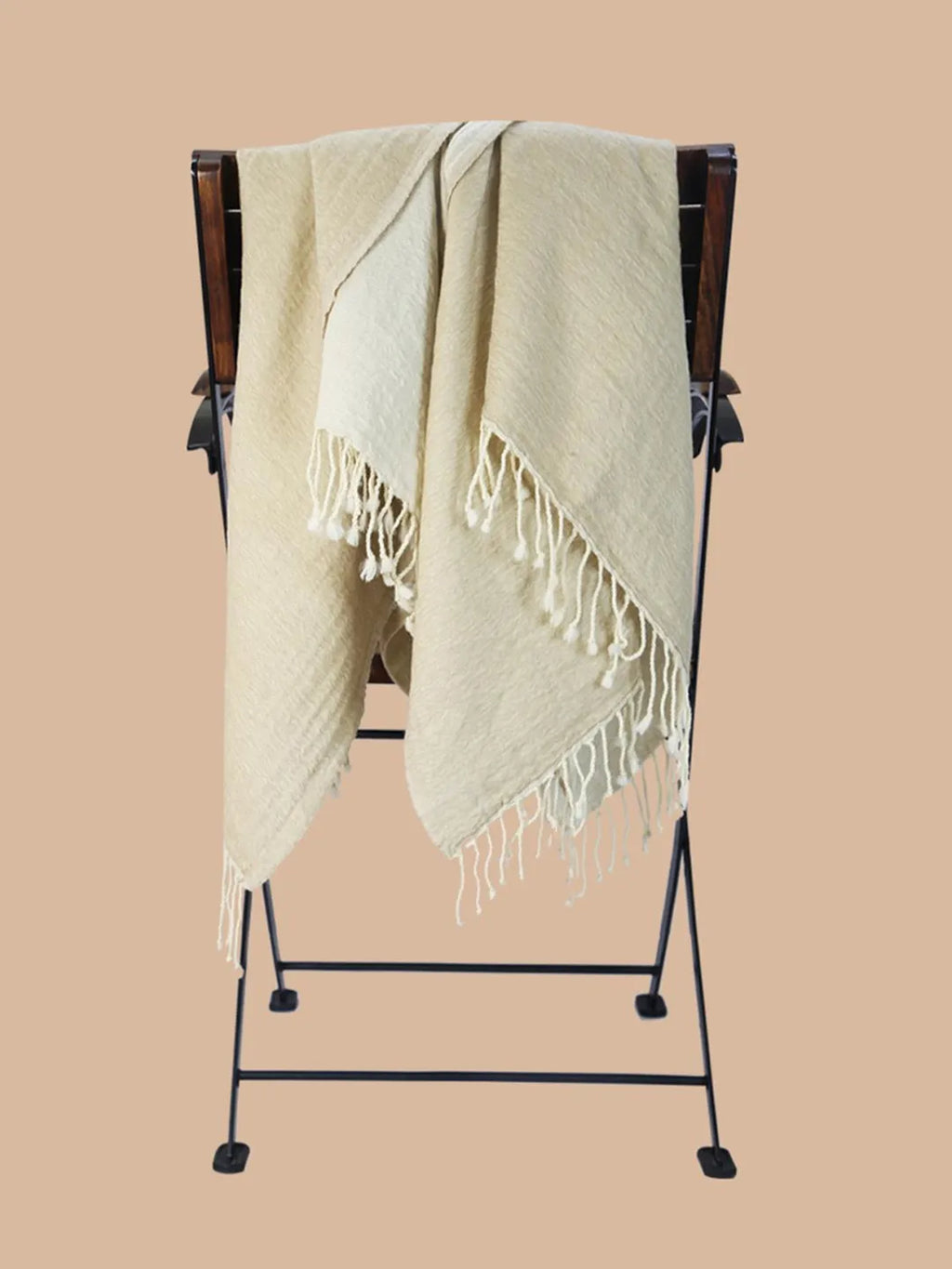 Decorative Throws Decorative Weave with Reversible Throw Pattern in Off- White