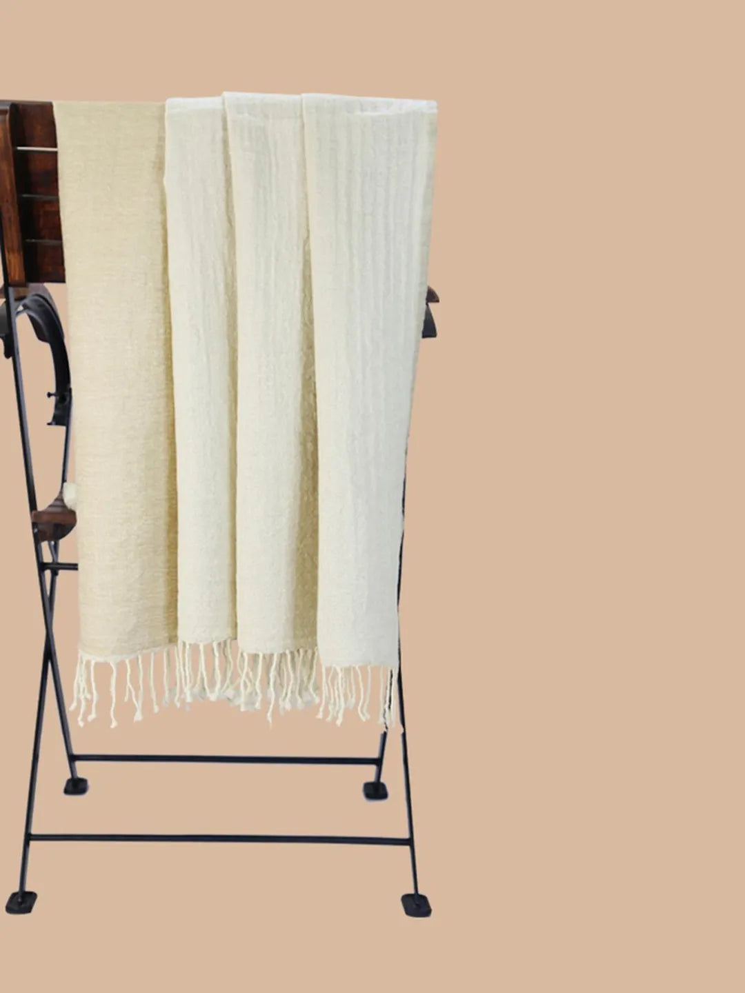 Decorative Throws Decorative Weave with Reversible Throw Pattern in Off- White