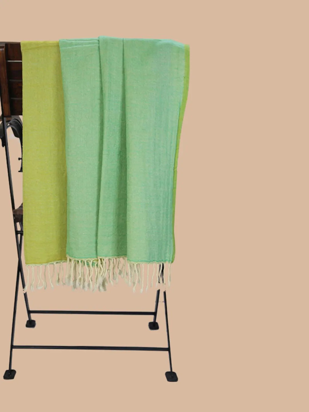 Artisanal Throws Decorative Weave with Reversible Throw Pattern in Light Green