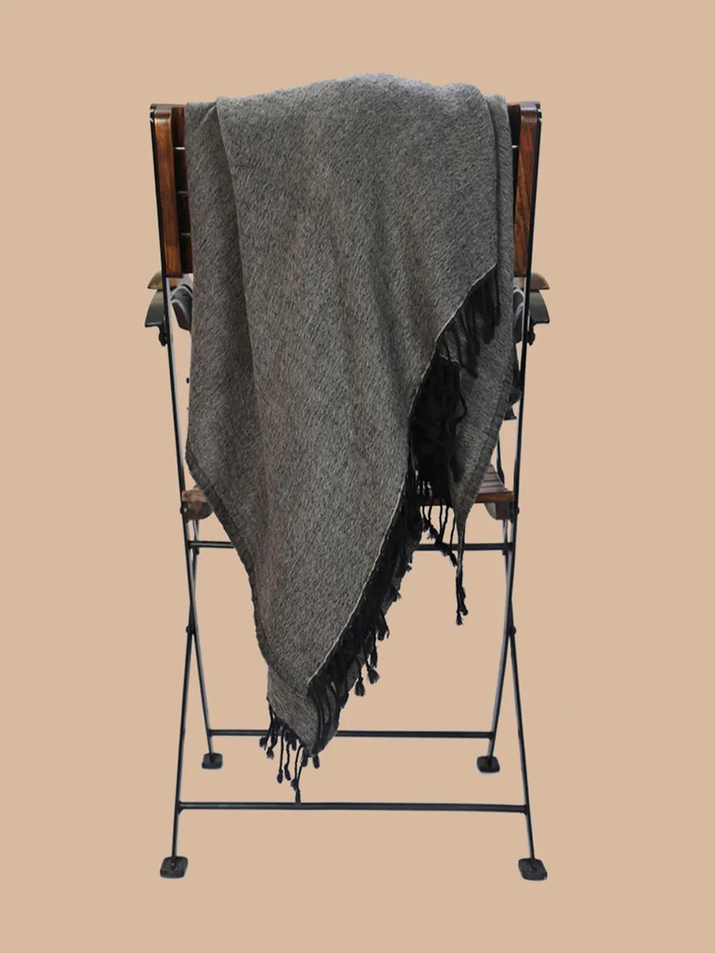 Artisanal Throws Decorative Weave with Reversible Throw Pattern in Gray