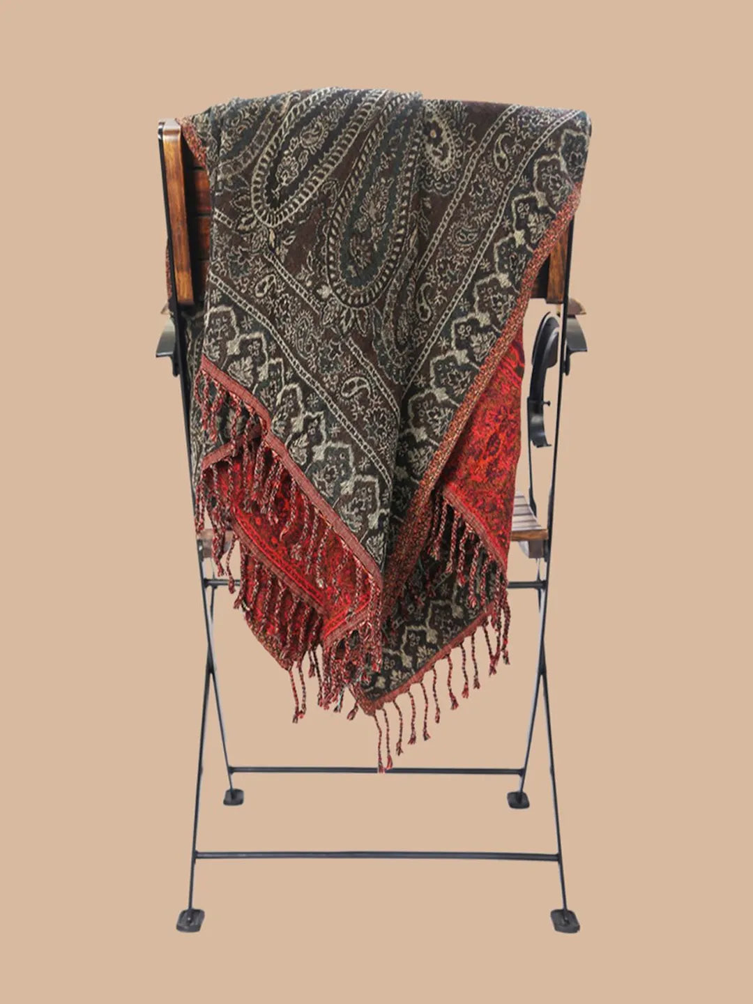 Decorative Throws Decorative Weave with Reversible Throw Pattern in Brown