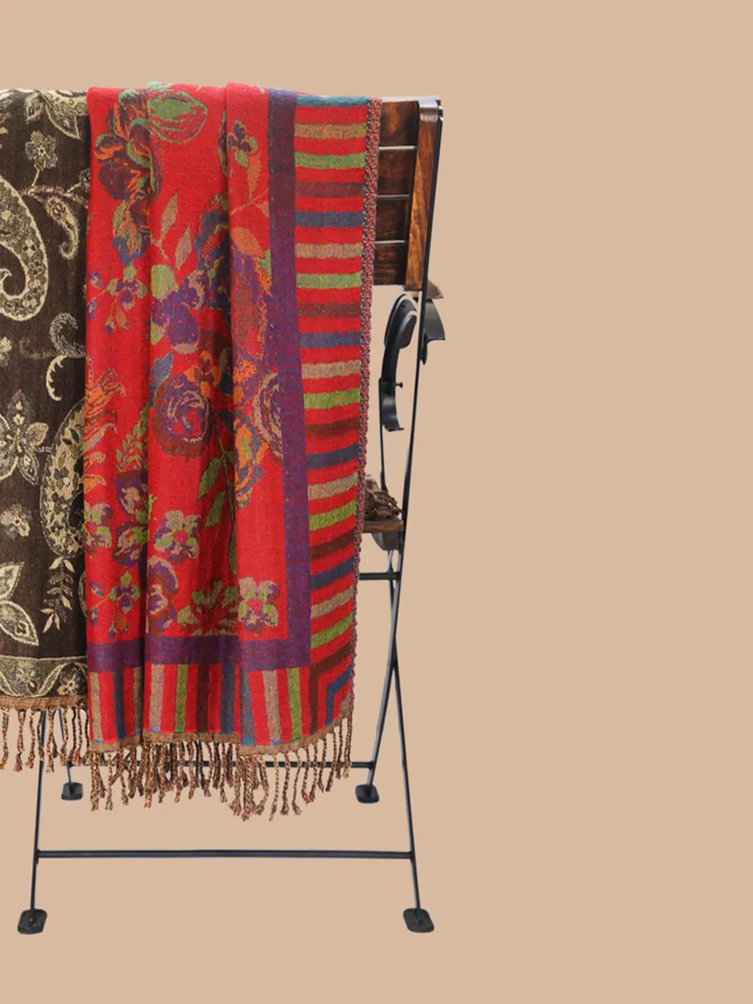 Decorative Throws Decorative Weave with Reversible Throw Pattern in Dark Brown