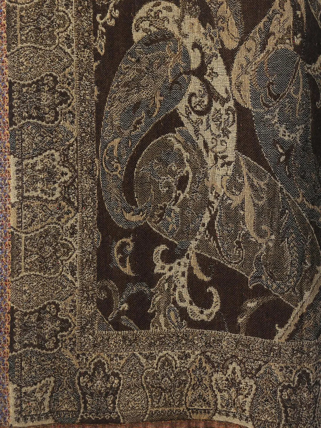 Artisanal Throws Decorative Weave with Reversible Throw Pattern in Dark Brown