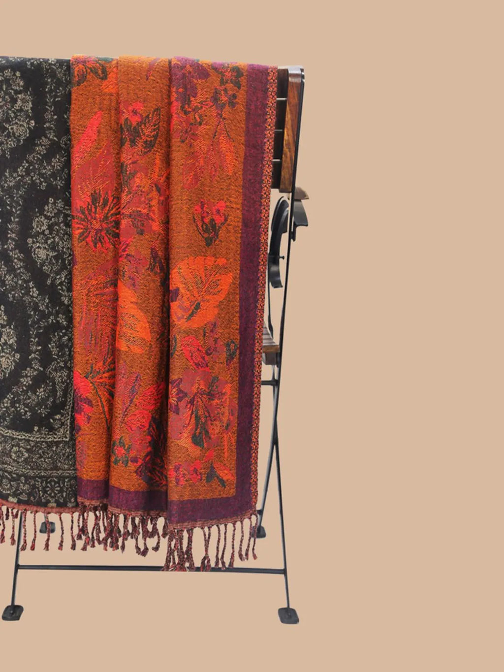 Artisanal Throws Decorative Weave with Reversible Throw Pattern in Black