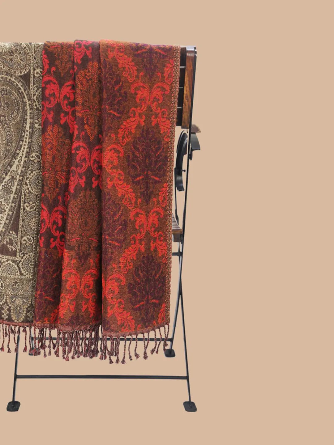 Artisanal Throws Decorative Weave with Reversible Throw Pattern in Brown