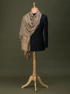 Classic Handloom Pashmina Shawl Jama Embroidery in Beige