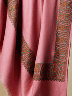 Elegant Shawl Wool Blend with Jamawaar Pattern in Pink