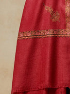 Elegant Shawl Wool Blend with Jamawaar Pattern in Red