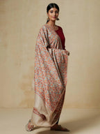 Elegant Shawl Wool Blend with Jamawaar Pattern in Beige
