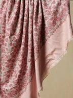 Classic Shawl Wool Blend with Jamawaar Pattern in Peach