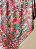 Classic Shawl Wool Blend with Aari Embroidery Pattern in White (Multi)