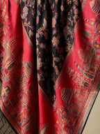 Elegant Silk Dupatta Silken Texture in Red & Black