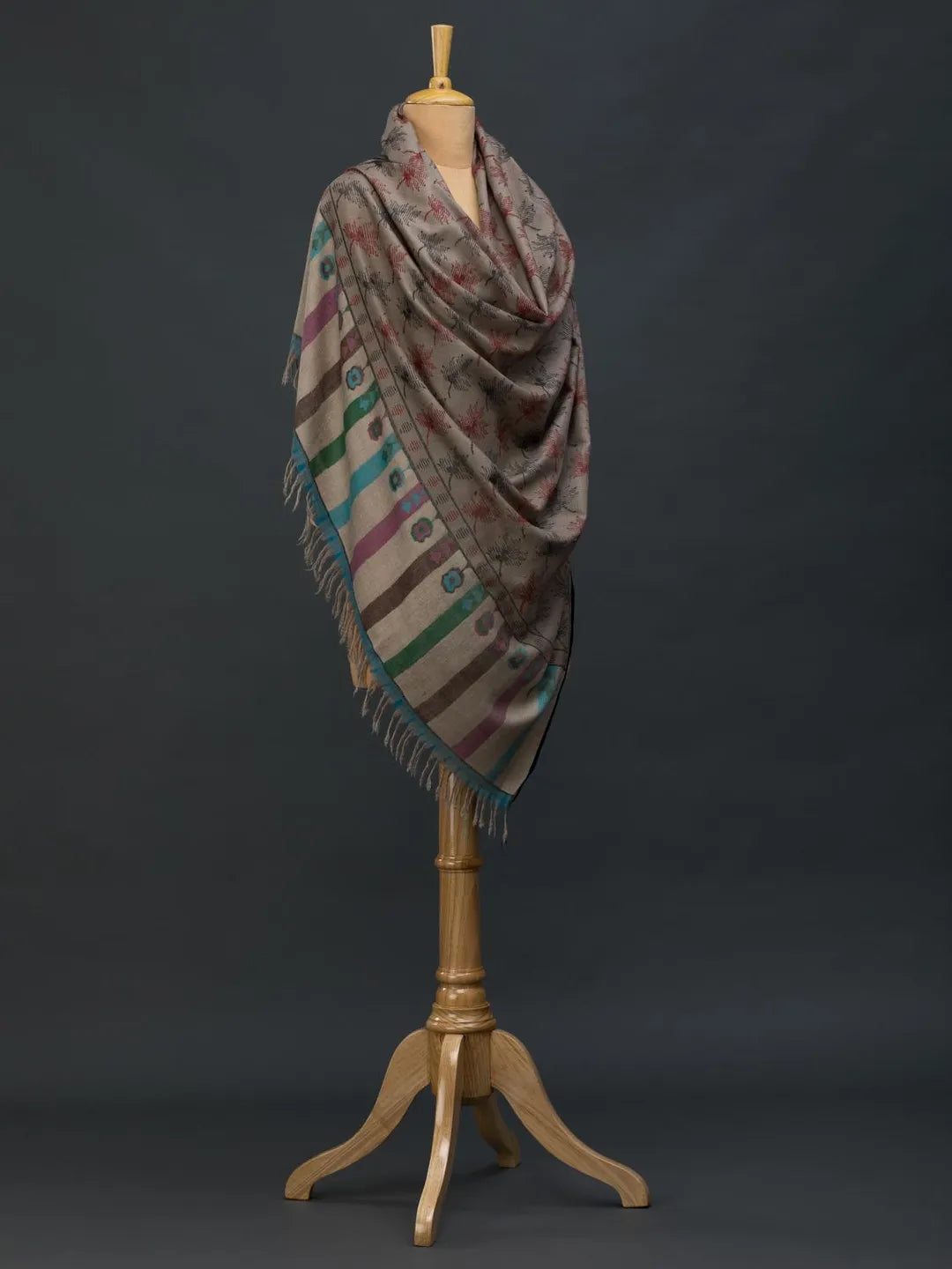 Classic Handloom Pashmina Shawl in Beige