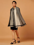 Chic Stole Wool Blend with Dobby Pattern in Multi