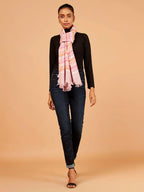 Chic Stole with Dobby Pattern in Pink