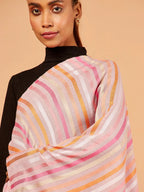 Chic Stole with Dobby Pattern in Pink
