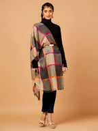 Chic Stole Wool Blend with Dobby Pattern in Multi