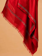 Elegant Stole Wool Blend with Dobby Pattern in Maroon