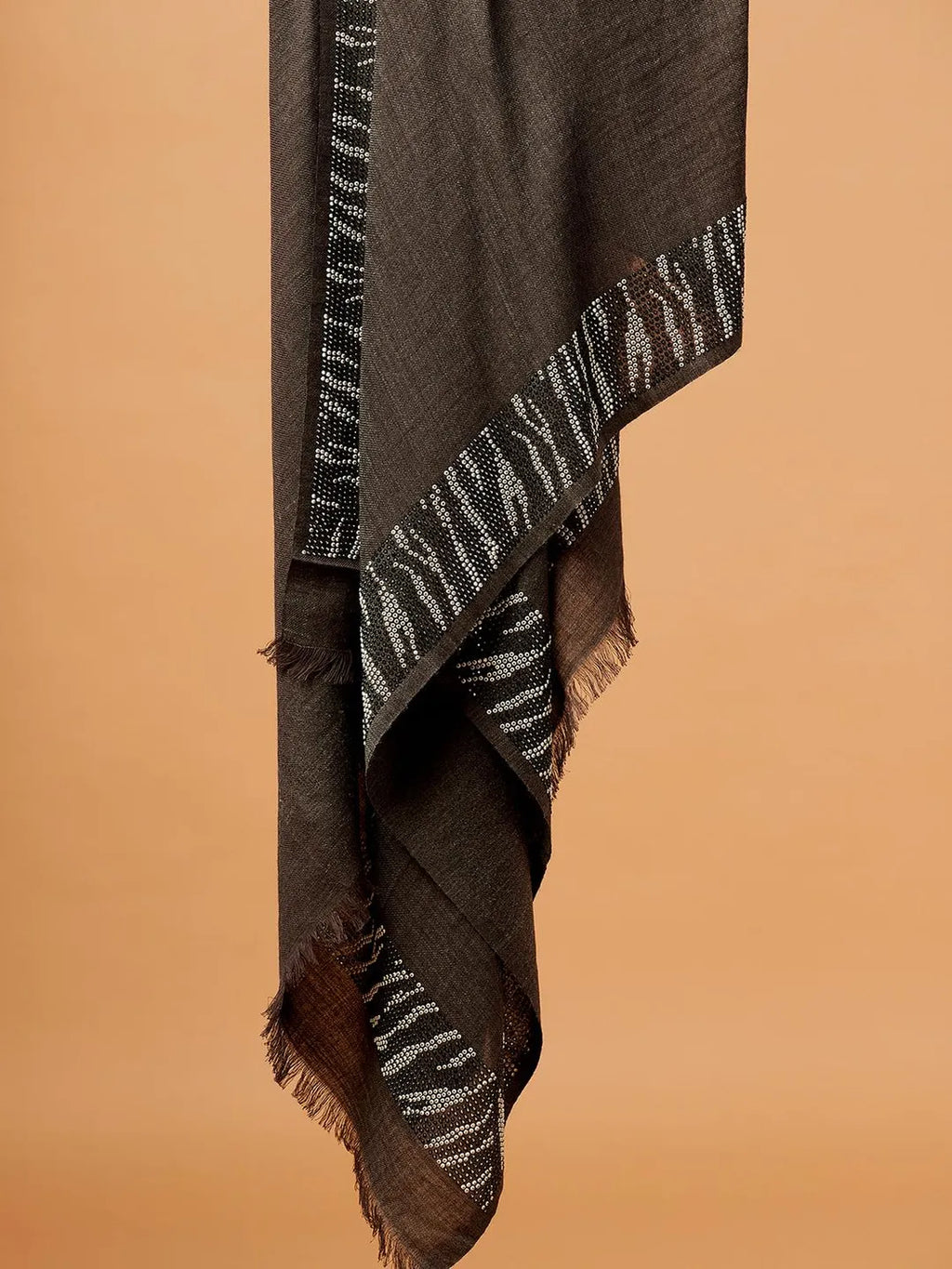 Chic Stole Wool Blend with Dobby Pattern in Multi