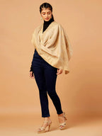 Chic Stole Wool Blend with Jacquard Pattern in Multi