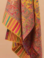 Chic Stole Wool Blend with Jacquard Pattern in Musturd Yellow