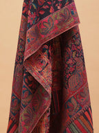 Elegant Stole Wool Blend with Jacquard Pattern in Multi