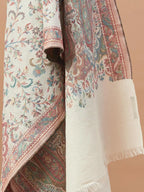 Elegant Stole Wool Blend with Jaal With Zari Pattern in Multi