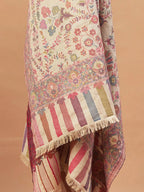 Classic Shawl Wool Blend with Jaal With Zari Pattern in Beige