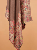 Classic Shawl Wool Blend with Jacquard Pattern in Multi