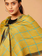 Elegant Stole with Dobby Pattern in Mustard