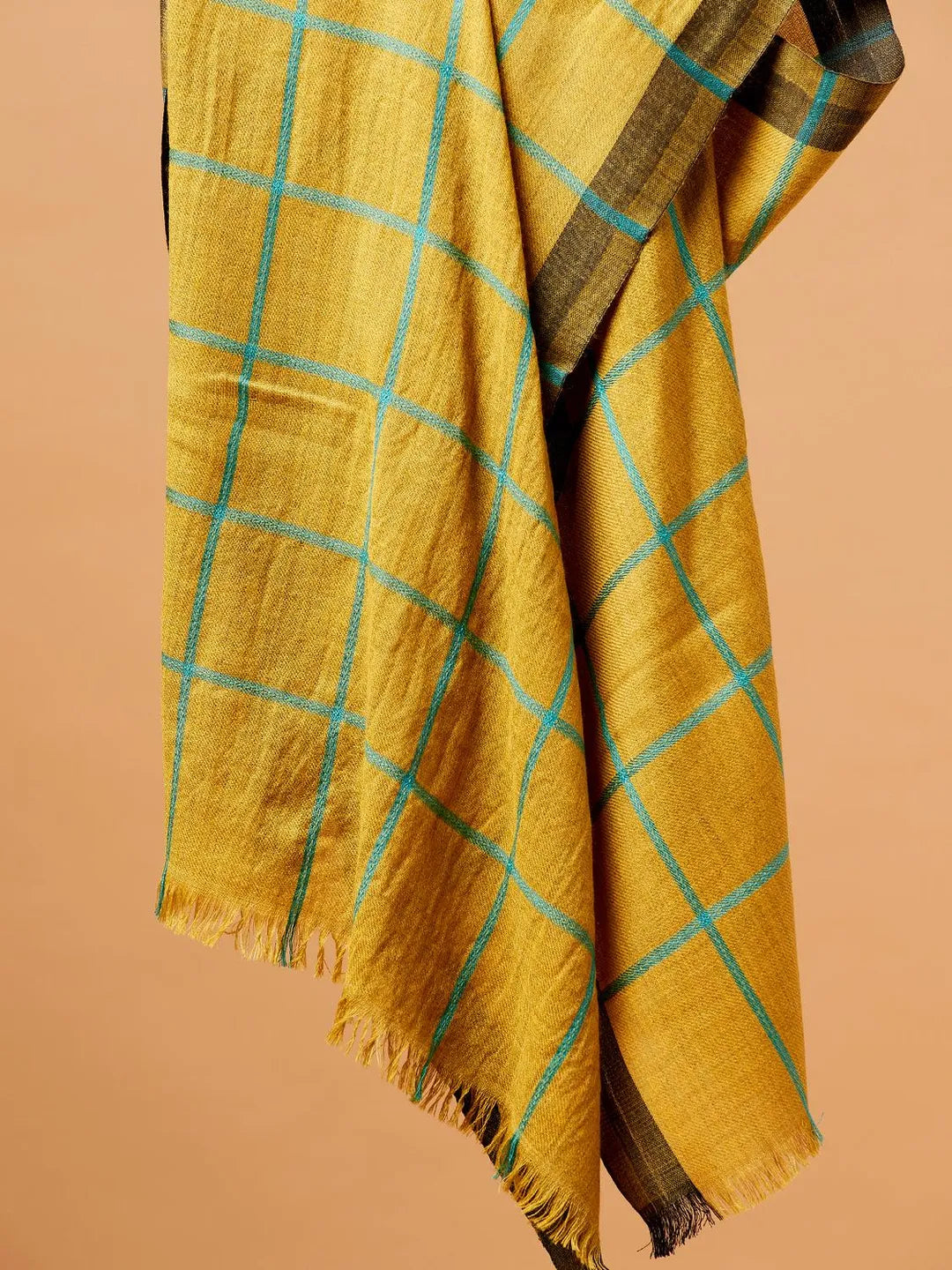 Elegant Stole with Dobby Pattern in Mustard
