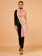 Chic Stole Wool Blend with Kaani With Aari Embroidery Pattern in Orange