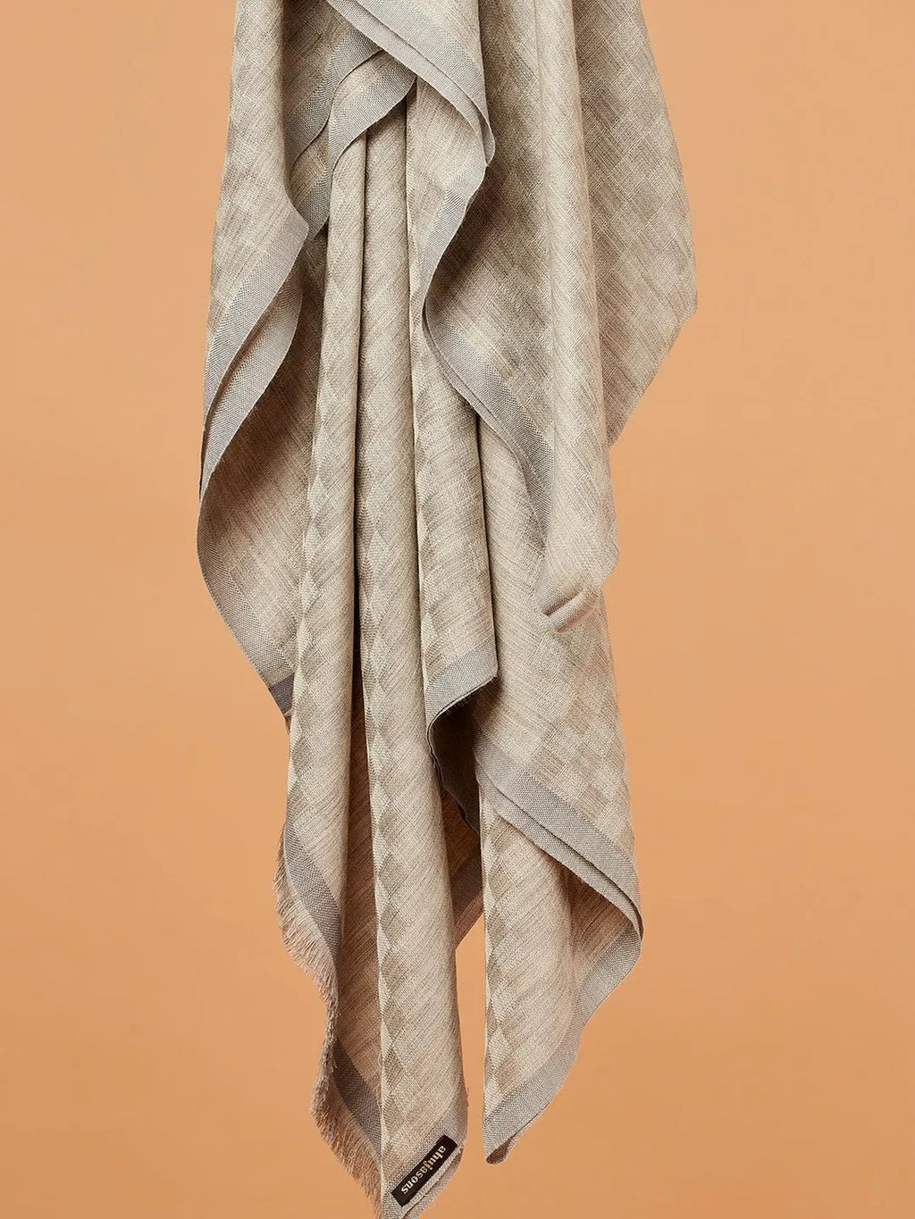 Classic Shawl Wool Blend with Gents Check Pattern in Multi