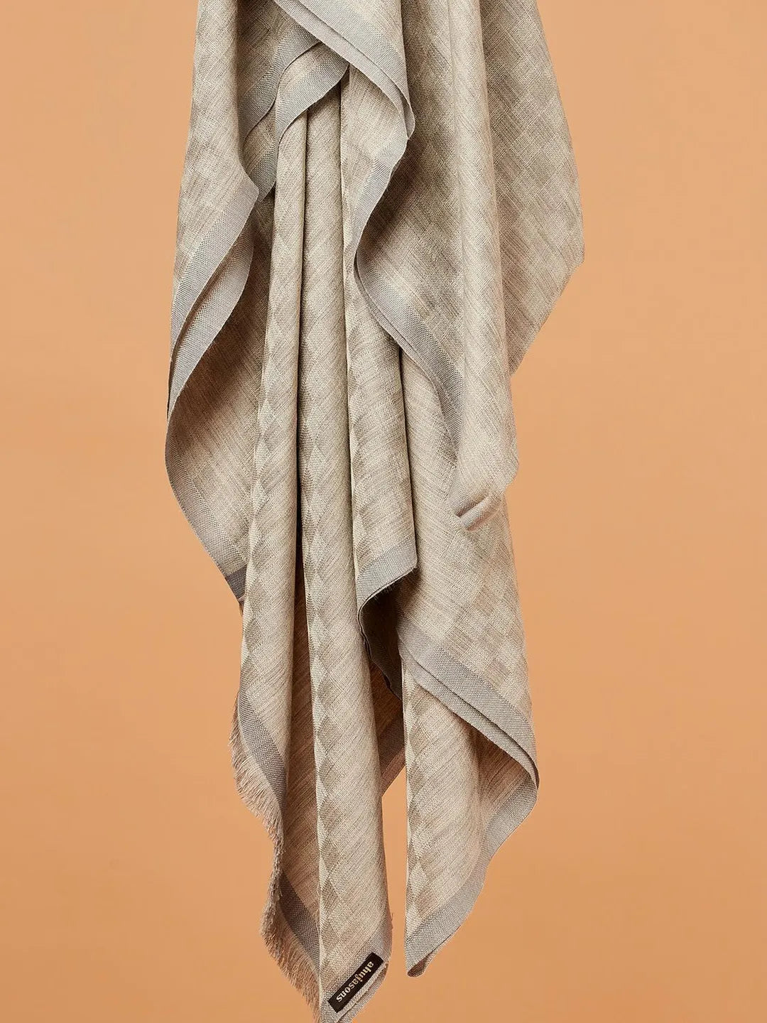 Classic Shawl Wool Blend with Gents Check Pattern in Multi