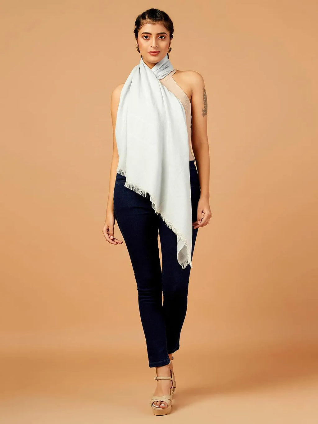 Casual Scarf with Dobby Pattern in Multi