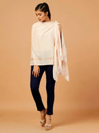 Casual Scarf with Dobby Pattern in Orange