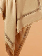 Chic Stole Wool Blend with Dobby Pattern in Beige