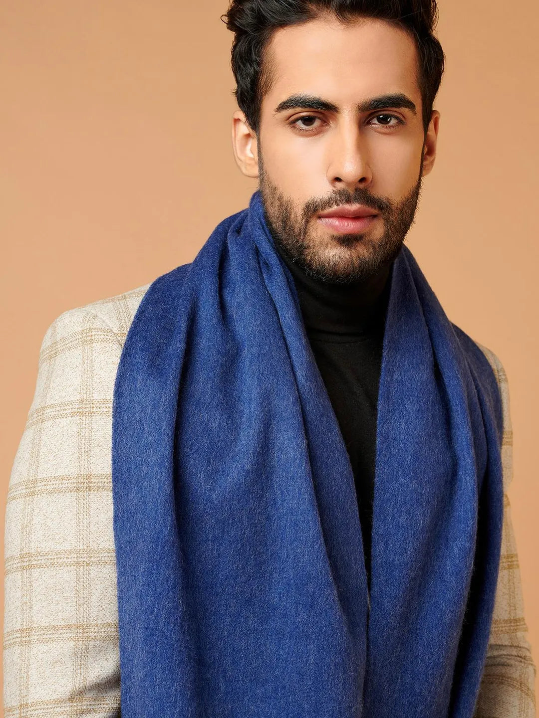 Classic Muffler with Dobby Pattern in Blue