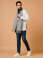 Classic Muffler with Dobby Pattern in Grey