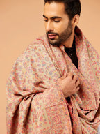 Elegant Shawl Wool Blend with Kaani Pattern in Beige