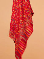 Classic Shawl Wool Blend with Kaani Pattern in Red