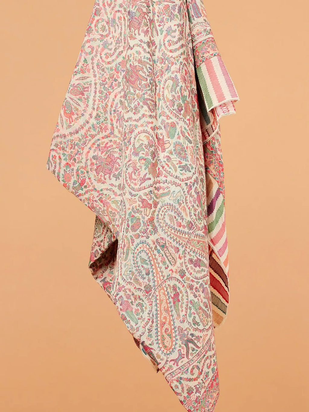 Classic Shawl Wool Blend with Kaani Pattern in Multi