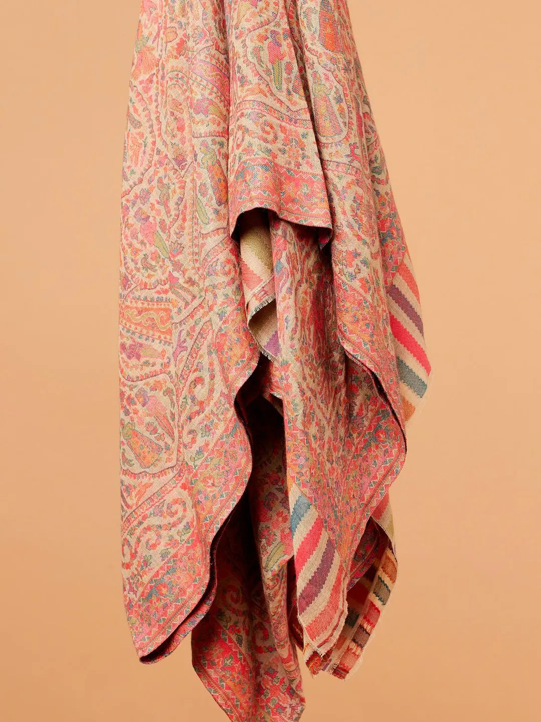 Classic Shawl Wool Blend with Kaani Pattern in Multi