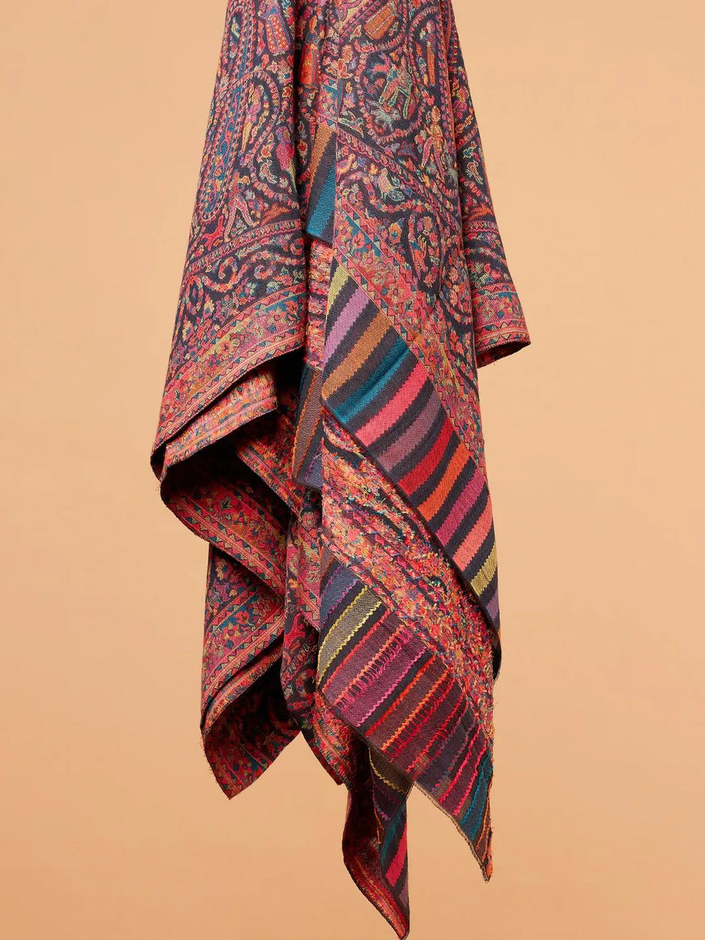 Classic Shawl Wool Blend with Kaani Pattern in Multi