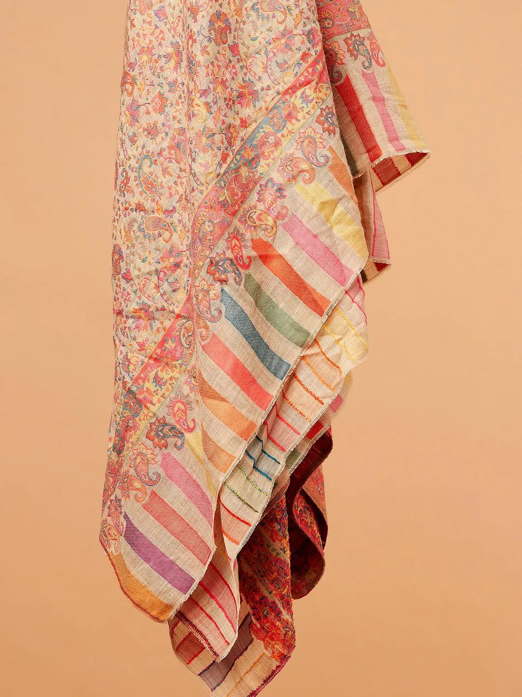 Classic Shawl Wool Blend with Kaani Pattern in Multi