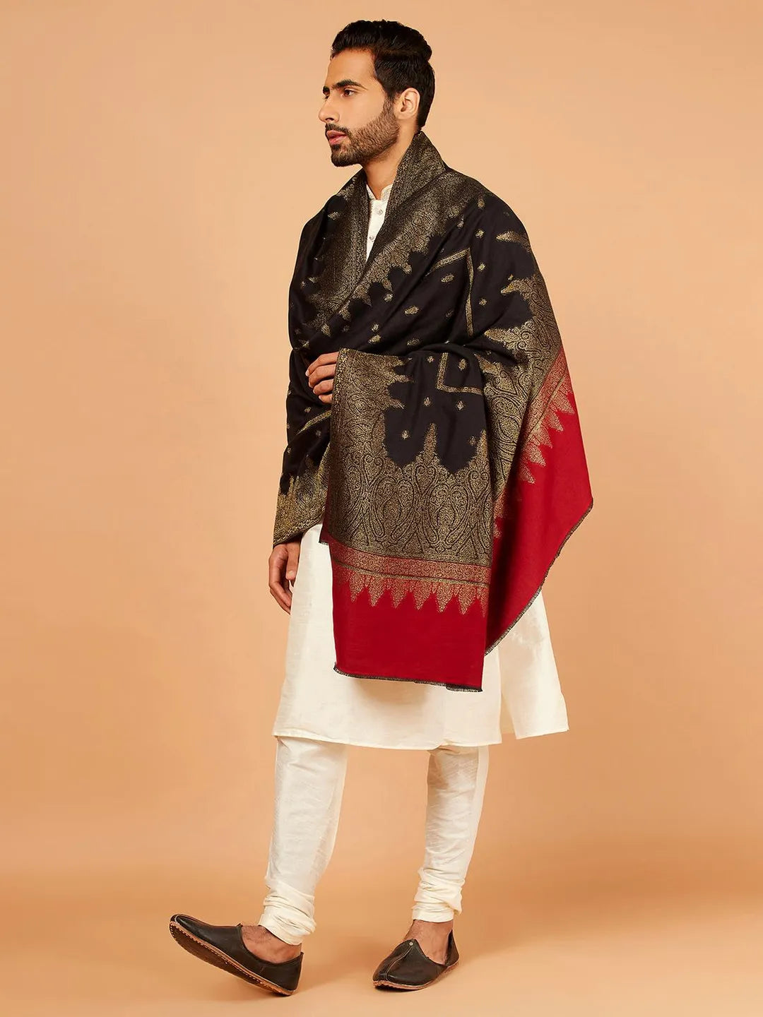 Elegant Shawl Wool Blend with Kaani Pattern in Multi