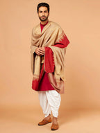 Classic Shawl Wool Blend with Kaani Pattern in Beige
