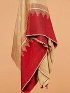 Classic Shawl Wool Blend with Kaani Pattern in Beige