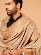 Classic Shawl Wool Blend with Kaani Pattern in Beige